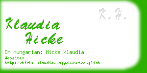 klaudia hicke business card